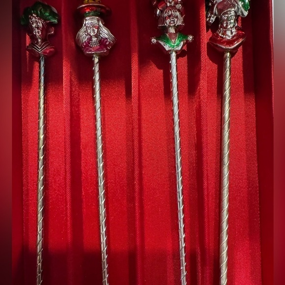 Neiman Marcus Other - 4 Vtg Neiman Marcus Holiday Drink Stir Sticks Christmas Cocktail With Box
NEW